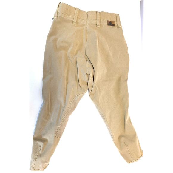 Grand Prix Childs Riding Breeches Pants Jods Tan Suede Knee Size 8 but altered - Picture 3 of 14